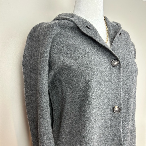 EVERLANE The Cozy Charcoal Gray Long Hooded Cardigan Maxi Duster Sweater - Picture 6 of 13